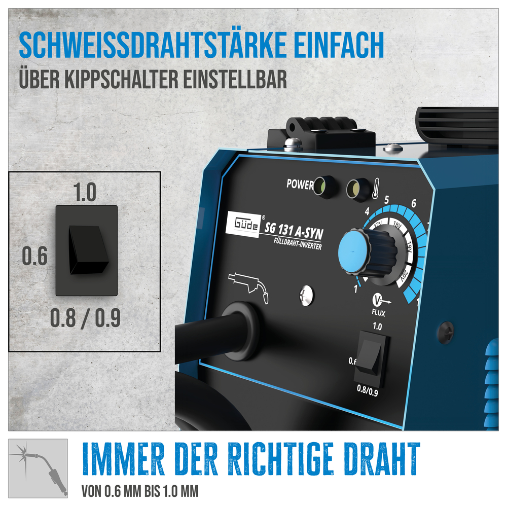 Fülldraht-Schweißgerät SG 131 A-SYN Fülldraht-Schweißgerät SG 131 A-SYN