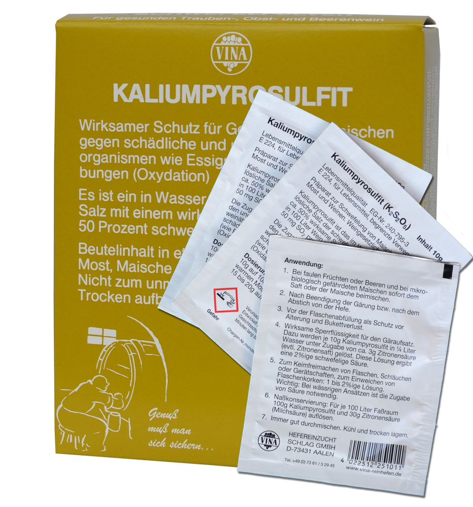 Kaliumpyrosulfit 10 x 10g-Btl. HEFEREINZUCHT SCHLAG GMBH Kaliumpyrosulfit 10 x 10g-Btl.