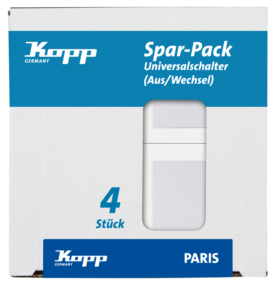 KOPP GMBH Universalschalter Paris arktis 4 Stück Profi Pack