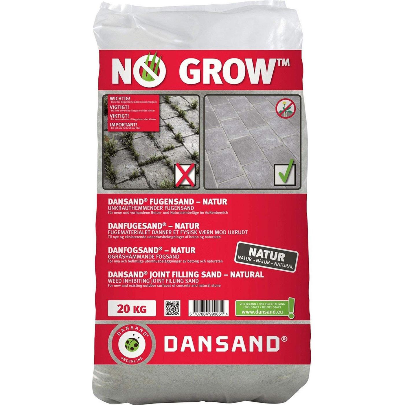 Dansand® No Grow Fugensand, natur 0-1,5 mm, 20kg Dansand® No Grow Fugensand, natur 0-1,5 mm, 20kg
