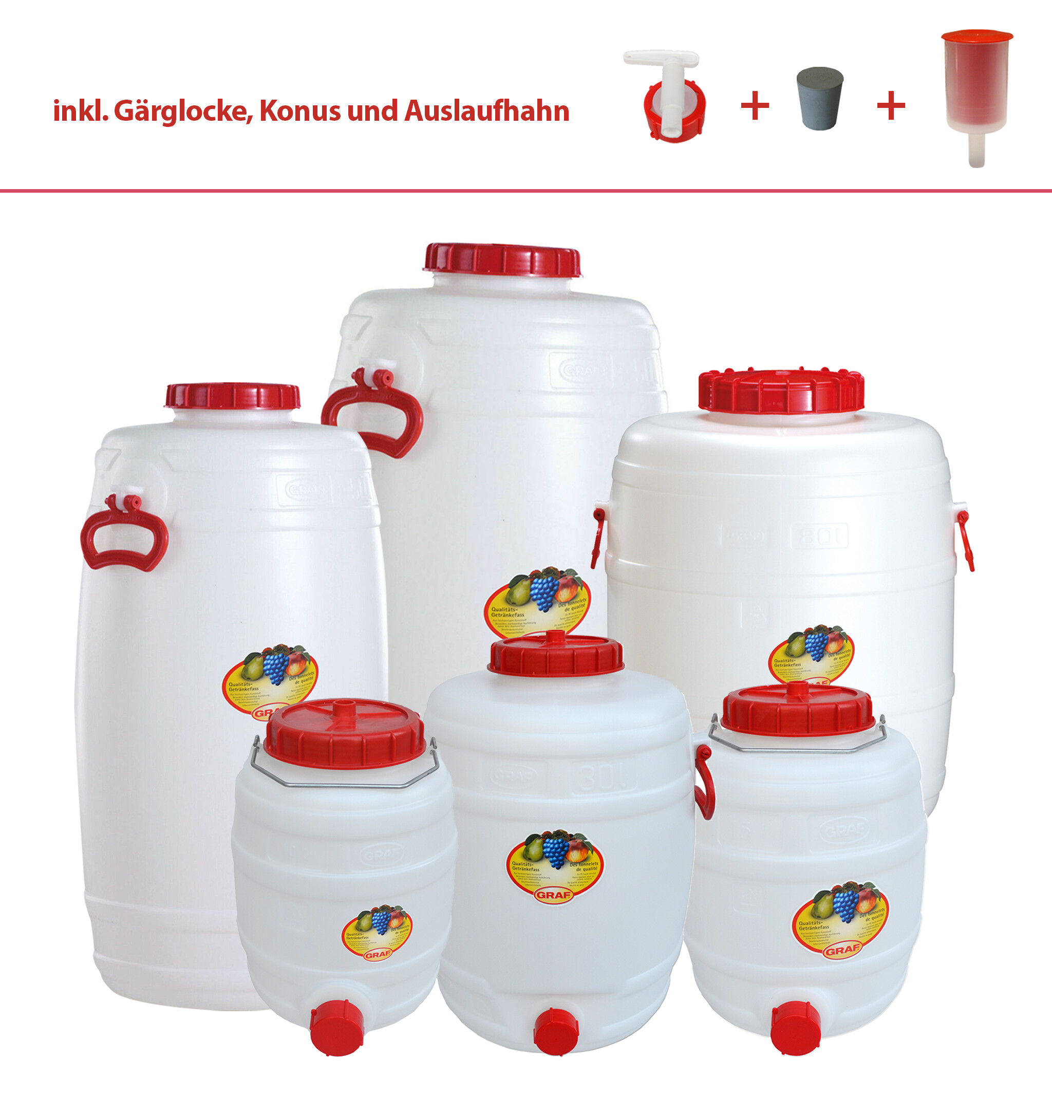 Graf Getränkefass 10 Liter - 125 Liter + Zubehör