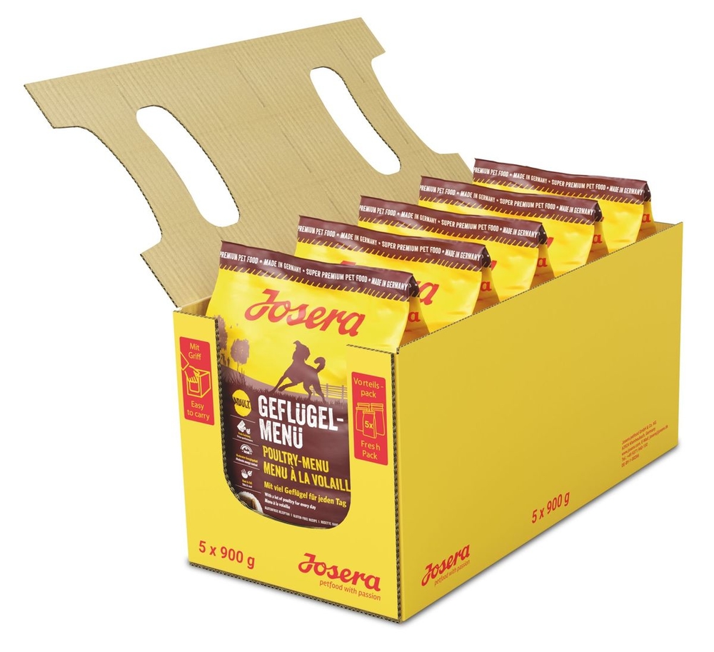 Josera Geflügelmenü Hundefutter Super Premium, 5x900g 