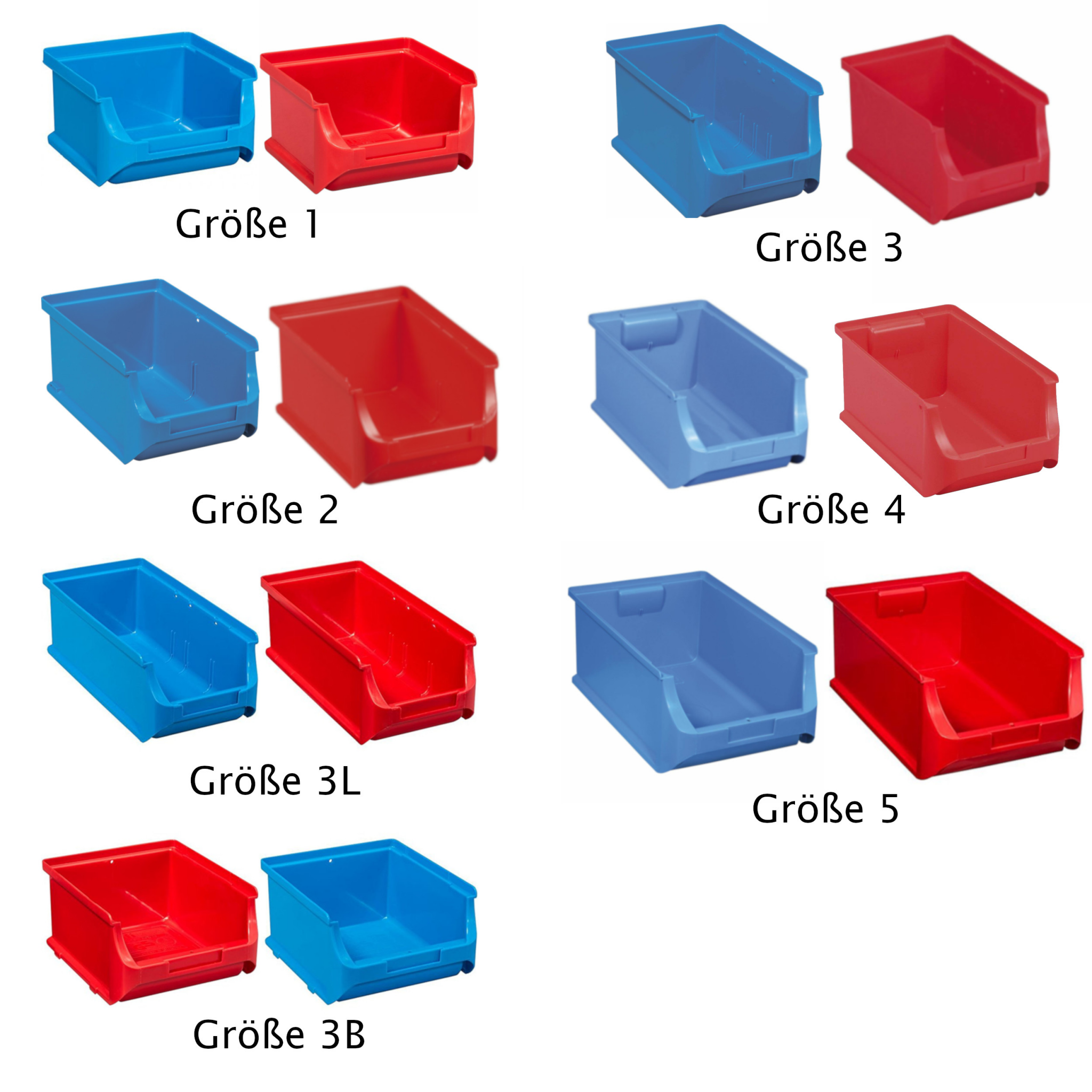 Allit ProfiPlus blau rot Sichtboxen Lagerboxen Stapelboxen Ordnung Boxen
