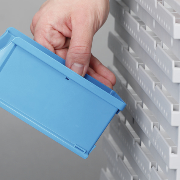 ALLIT AG ProfiPlus Set >C< 1+2/17 rot/blau/grau 15 Sichtboxen mit 2 Wandhalterungen