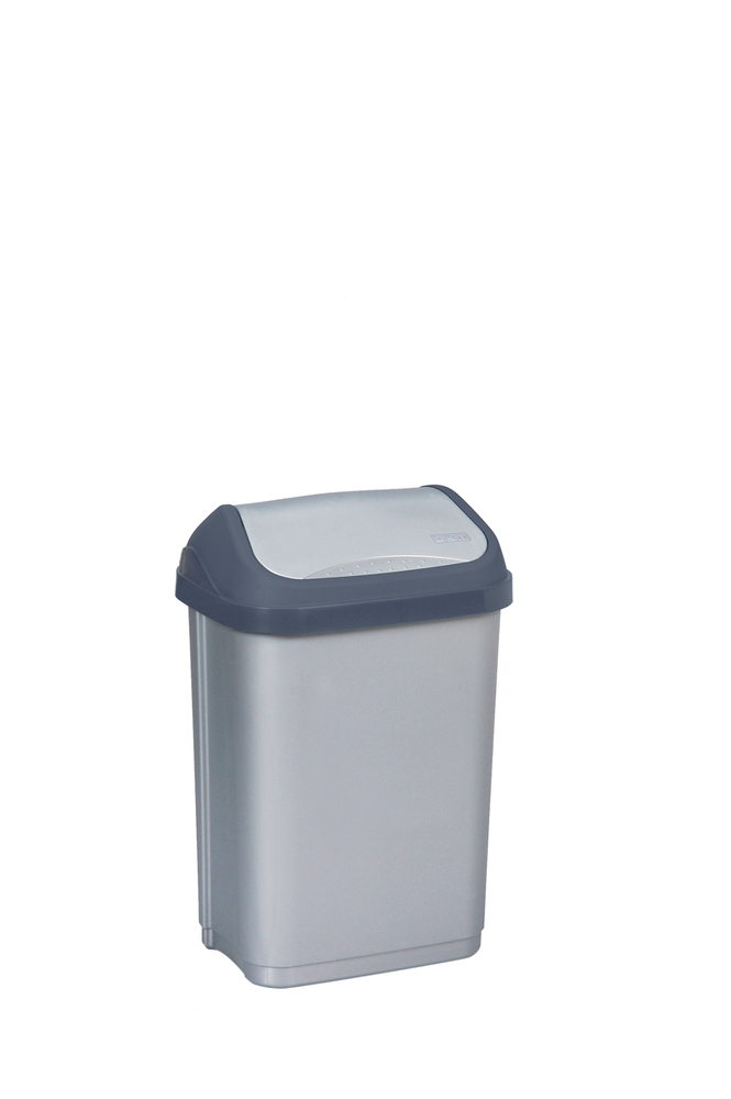 Abfallbehälter Swantje 10l silber/anthr. KEEEPER Abfallbehälter Swantje 10l silber/anthr. 25x19x38,5cm, mit Schwingdeckel
