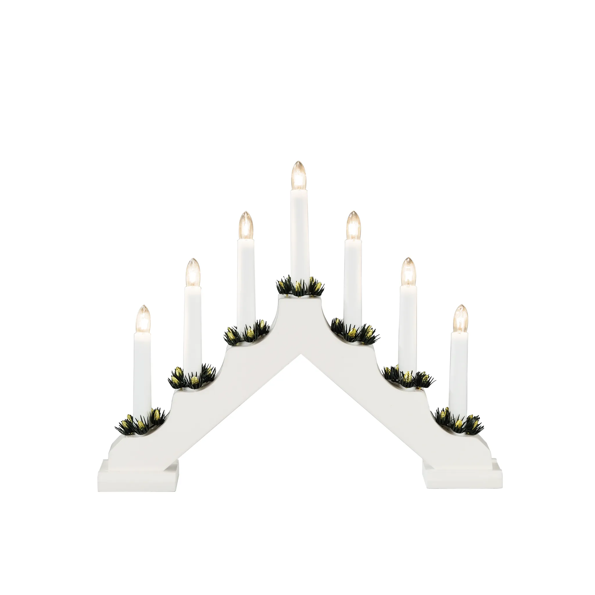 LED Holzleuchter, 7 klare LEDs, weiss LED Holzleuchter, 7 klare LEDs, weiss