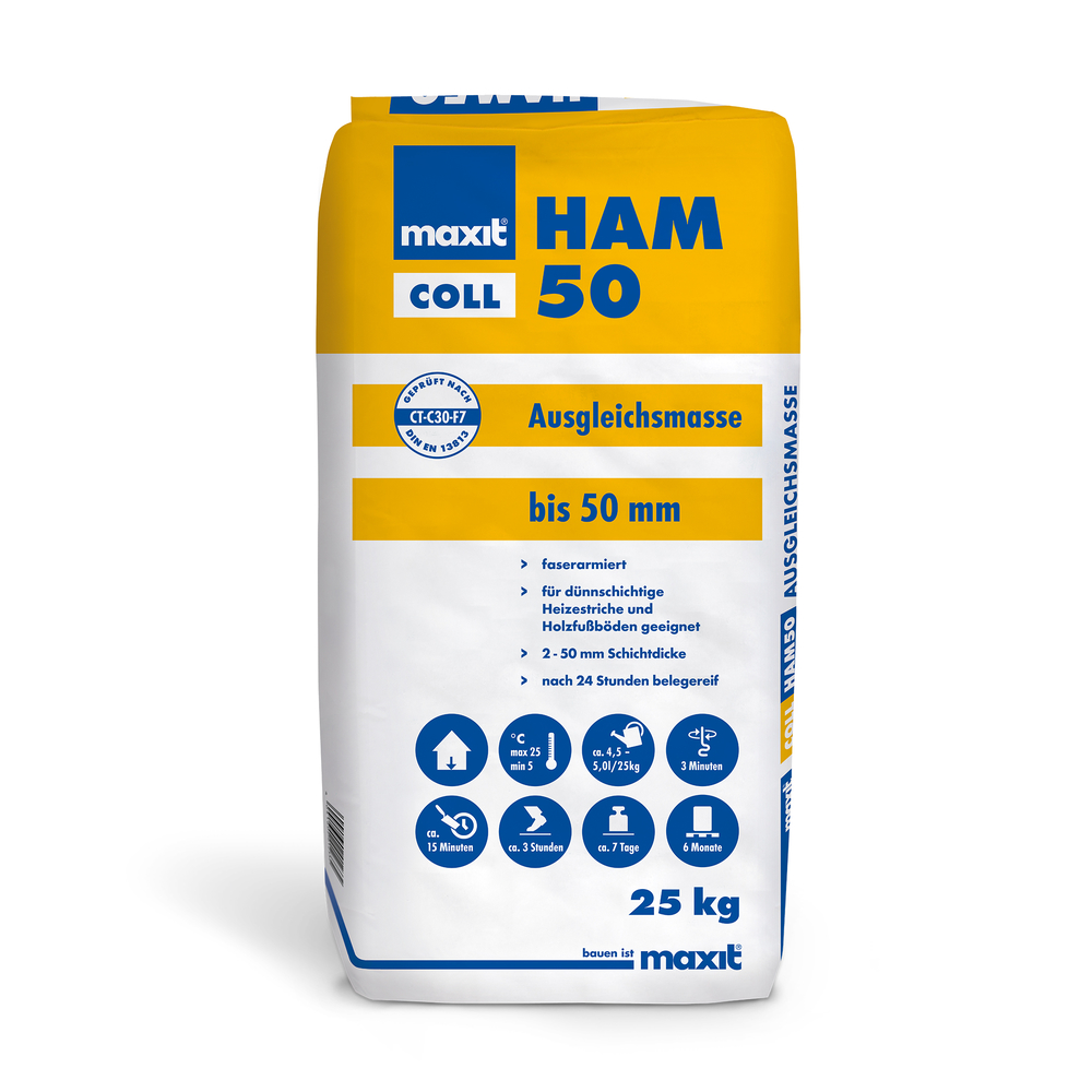Maxit coll HAM 50 Bodenausgleich schnell 25kg MAXIT KRÖLPA Maxit coll HAM 50 Bodenausgleich schnell 25kg 5 bis 50 mm Schichtdicke