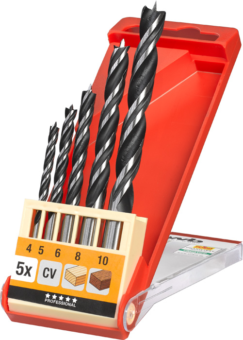 Holzspiralbohrersatz CV Ø4-10 mm 5-tlg. KWB BURMEISTER Holzspiralbohrersatz CV Ø4-10 mm 5-tlg. kwb DIY