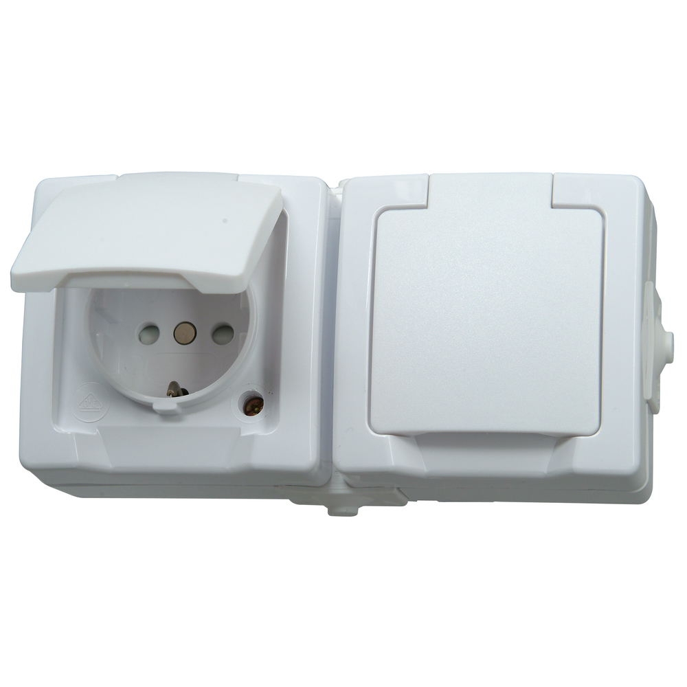 KOPP GMBH Steckdose Nautic 2-fach arktis mit erhöhtem Berührungsschutz