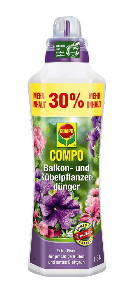 COMPO Balkon und Kübelpflanzendünger Pflanzen Dünger 1,3 Liter