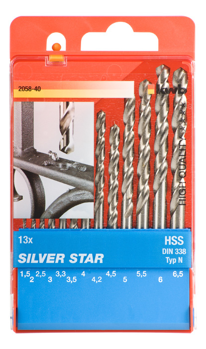 kwb HSS-G Metallbohrer Satz Silver Star 13 teilig 1,5-6,5mm Metall Bohrer Set 