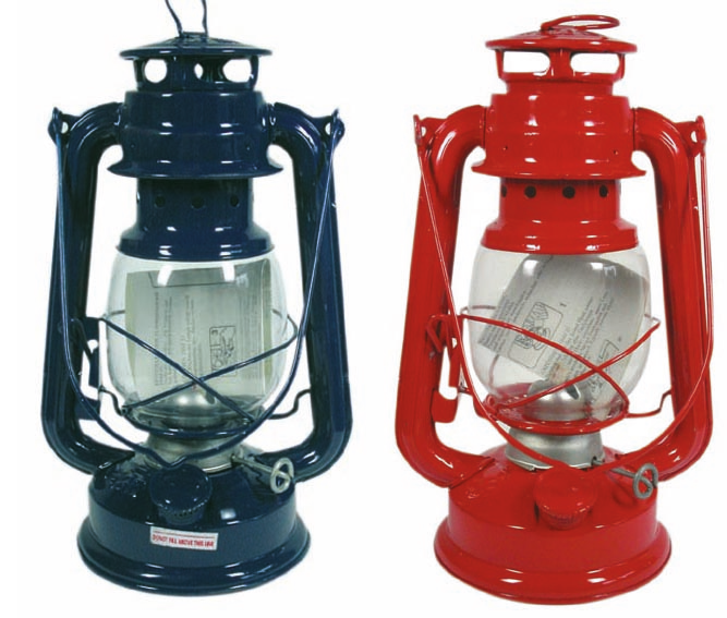 Favorit Retro Sturmlaternen rot/blau sortiert, 25 cm 