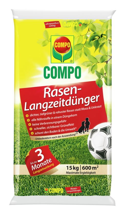 COMPO Rasen-Langzeitdünger, 15kg für 600qm