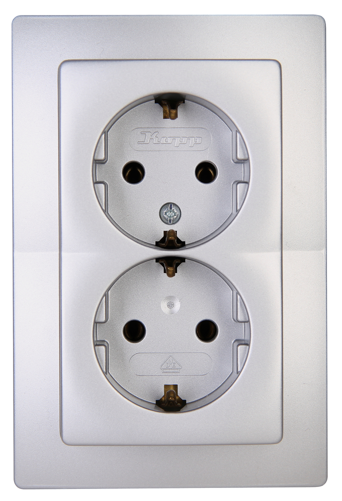 Steckdose Paris 2-fach silber KOPP GMBH Steckdose Paris 2-fach silber für Einbau in Einfachdose