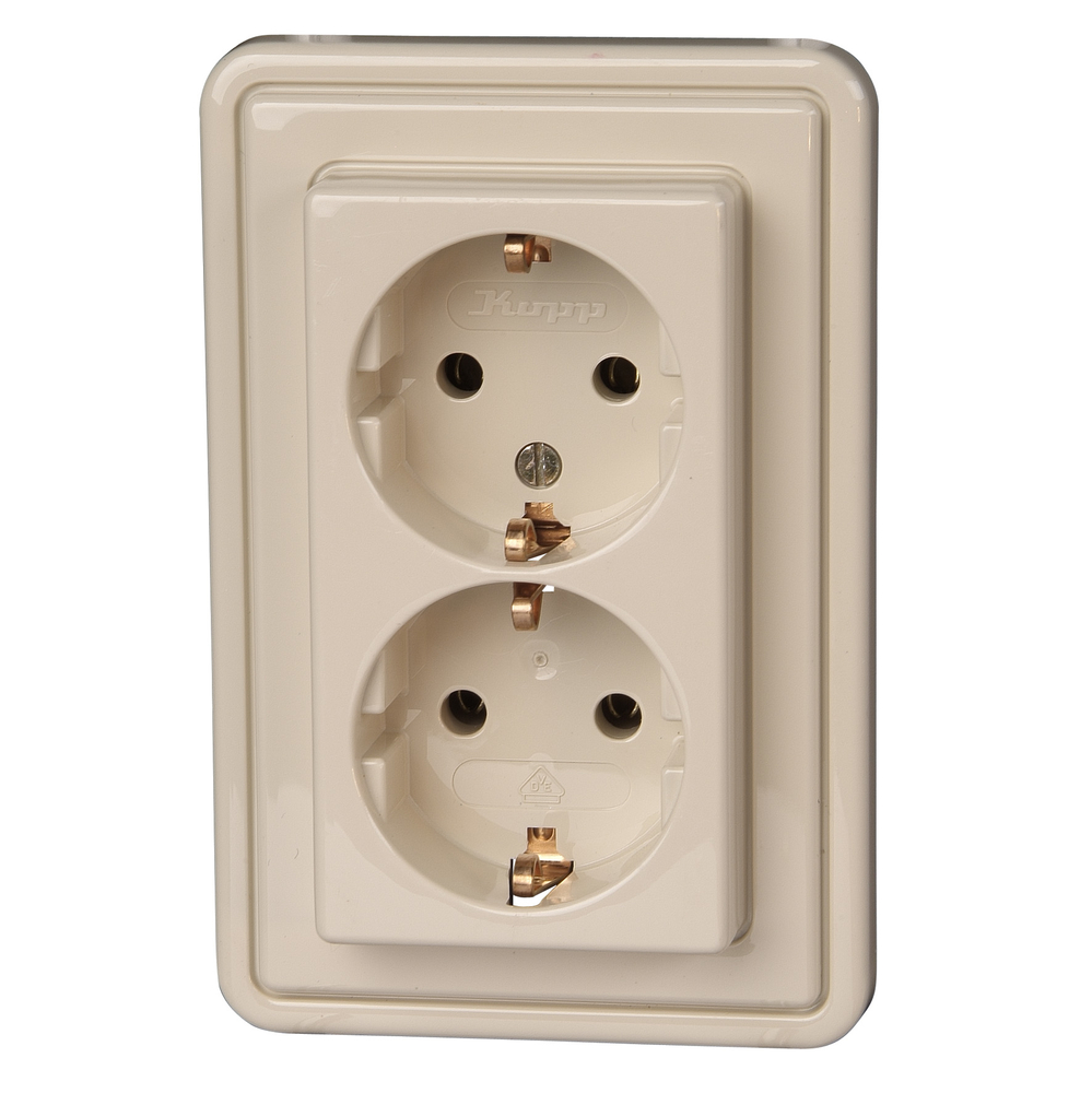 KOPP GMBH Steckdose 2-fach cremeweiß DNP