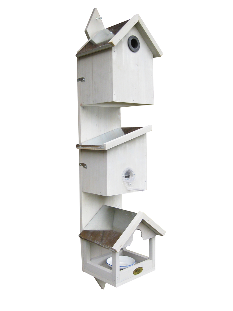 HABAU Vogelstation Triple mit Teller, 20x17x75cm 