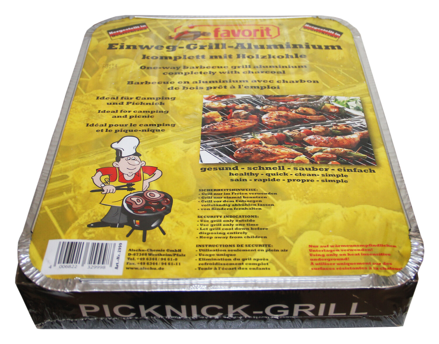 Favorit Einweggrill, 33.5 x 22 cm