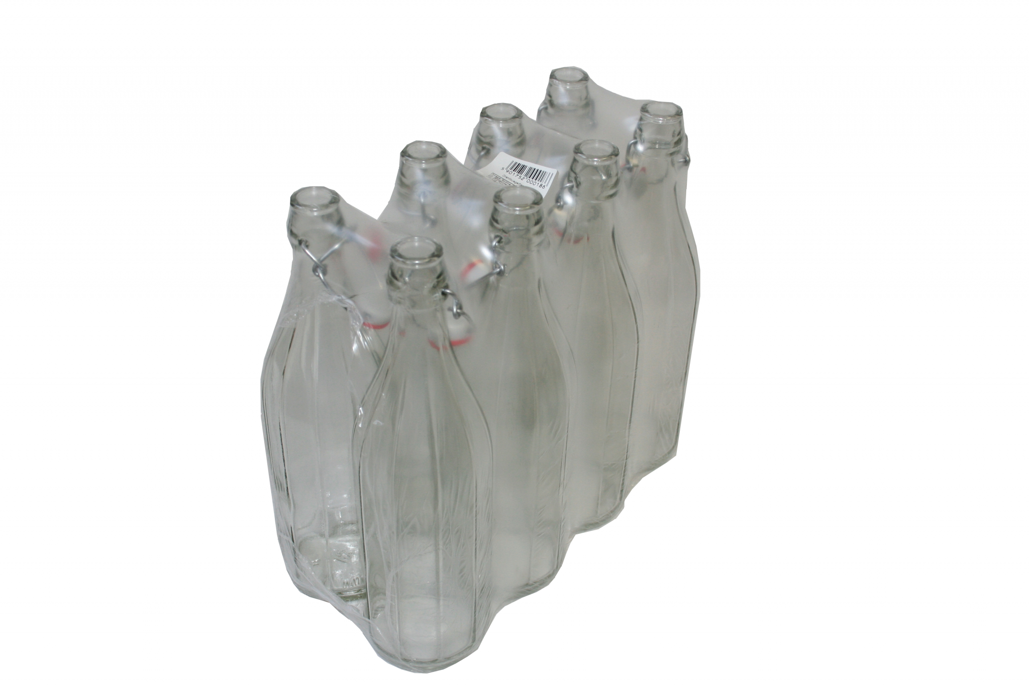 Drahtbügelflasche 1 Liter 8er Pack Weißglas