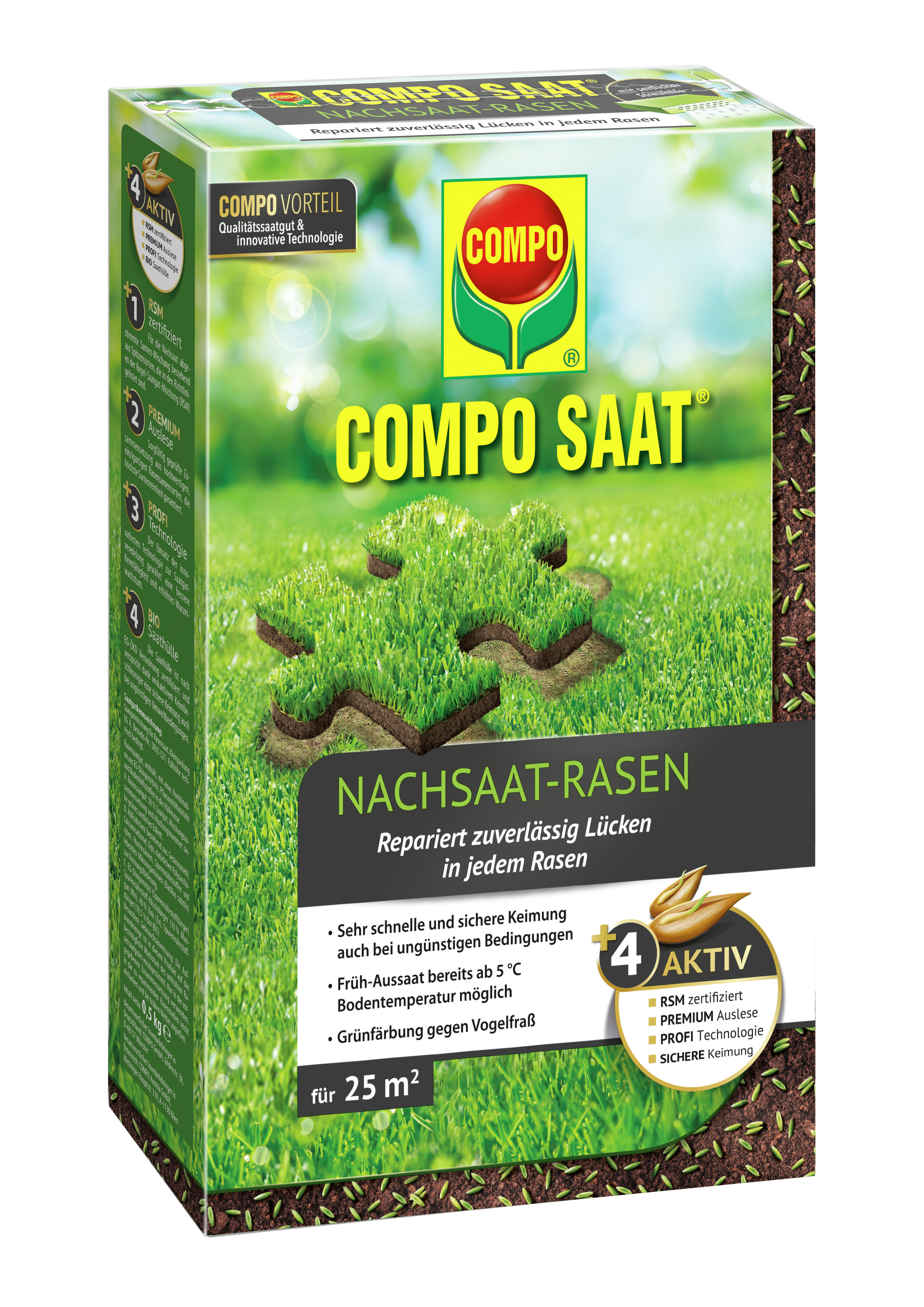 COMPO SAAT Nachsaat-Rasen, 500 g für 25 m²
