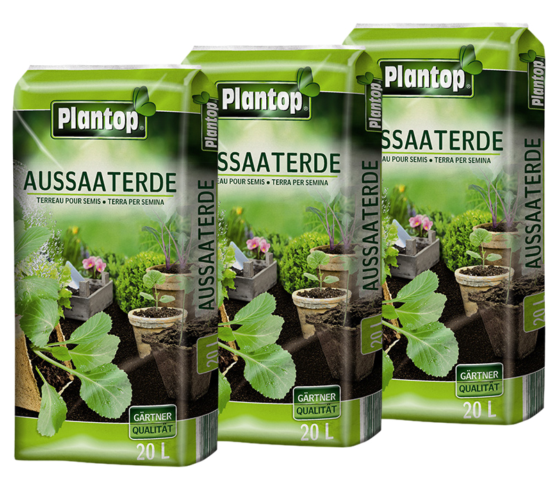 PLANTOP Aussaaterde 3 x 20 Liter Anzuchterde, 60 Liter