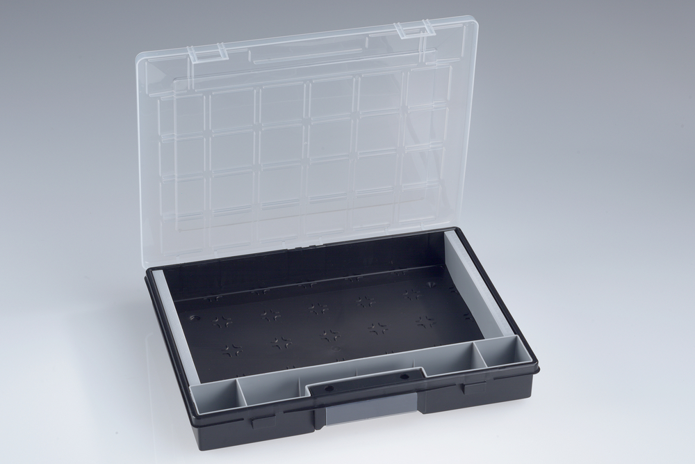 EuroPlus Flex 37-1 schwarz/transparent ALLIT AG EuroPlus Flex 37-1 schwarz/transparent Sortimentskasten mit herausnehmb. Boxen