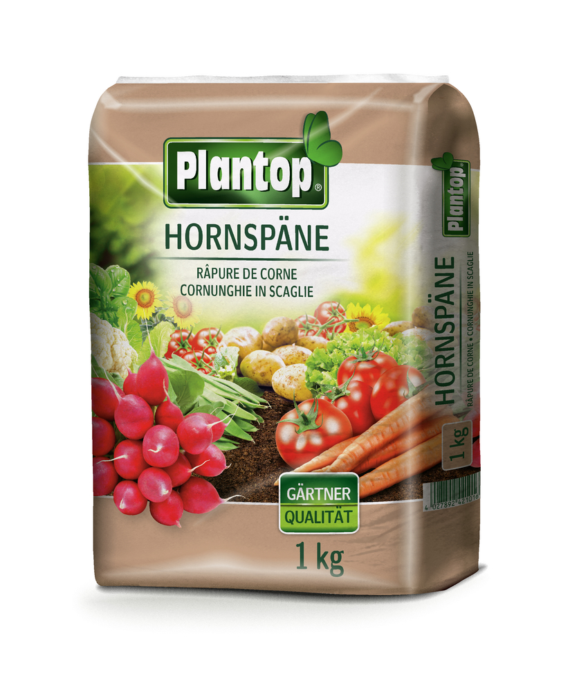 GREGOR ZIEGLER GMBH Plantop Hornspäne 1kg Organischer Stickstoffd. 14%N PE-Beutel