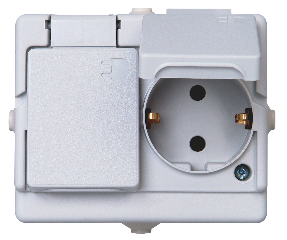 Steckdose 2-fach waag. AP-FR Aktion grau KOPP GMBH Steckdose 2-fach waag. AP-FR Aktion grau Aufputz-Feuchtraum IP44, Aktion, grau