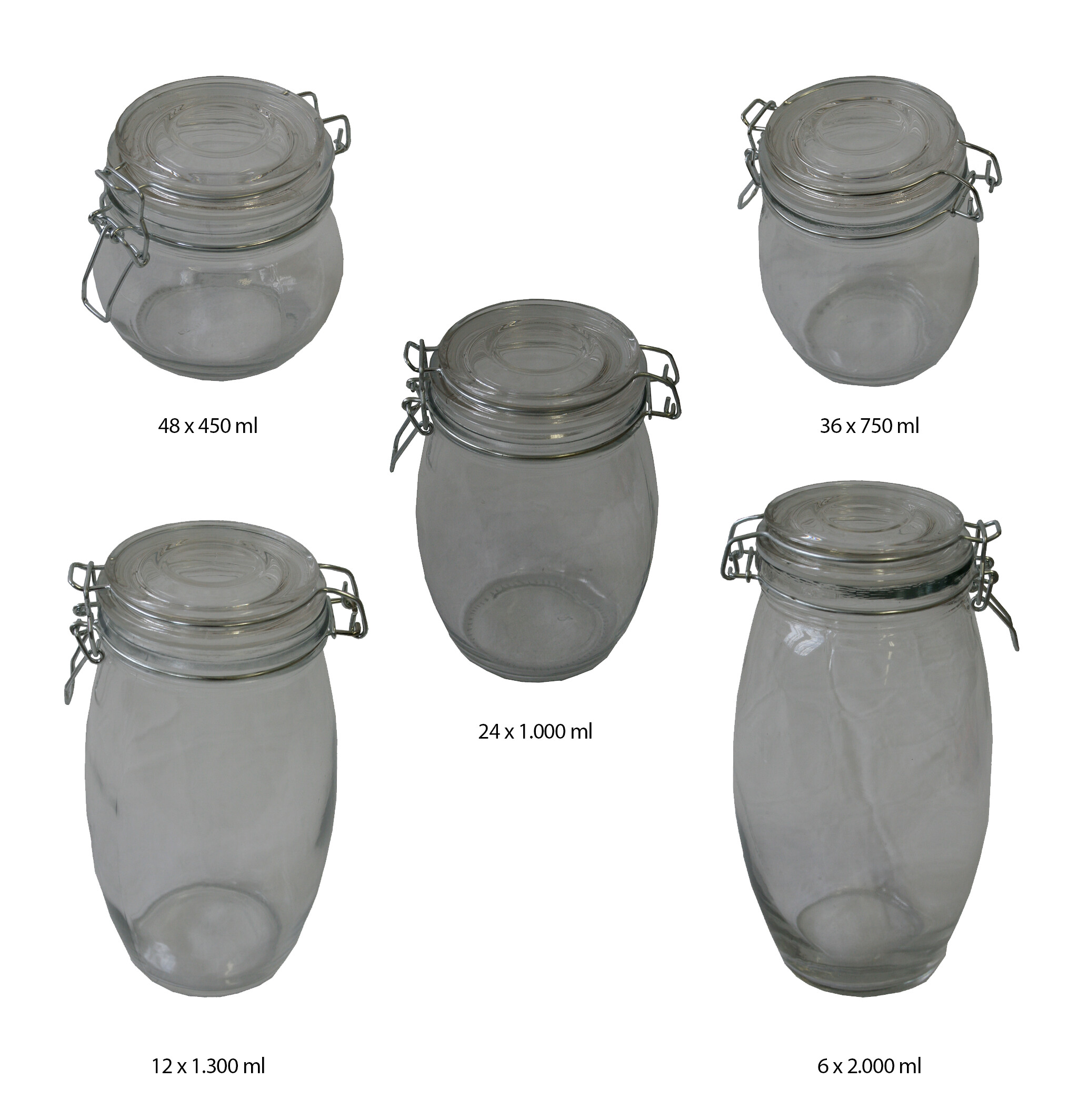 Einmachglas 450, 750, 1.000, 1.300, 2.000ml