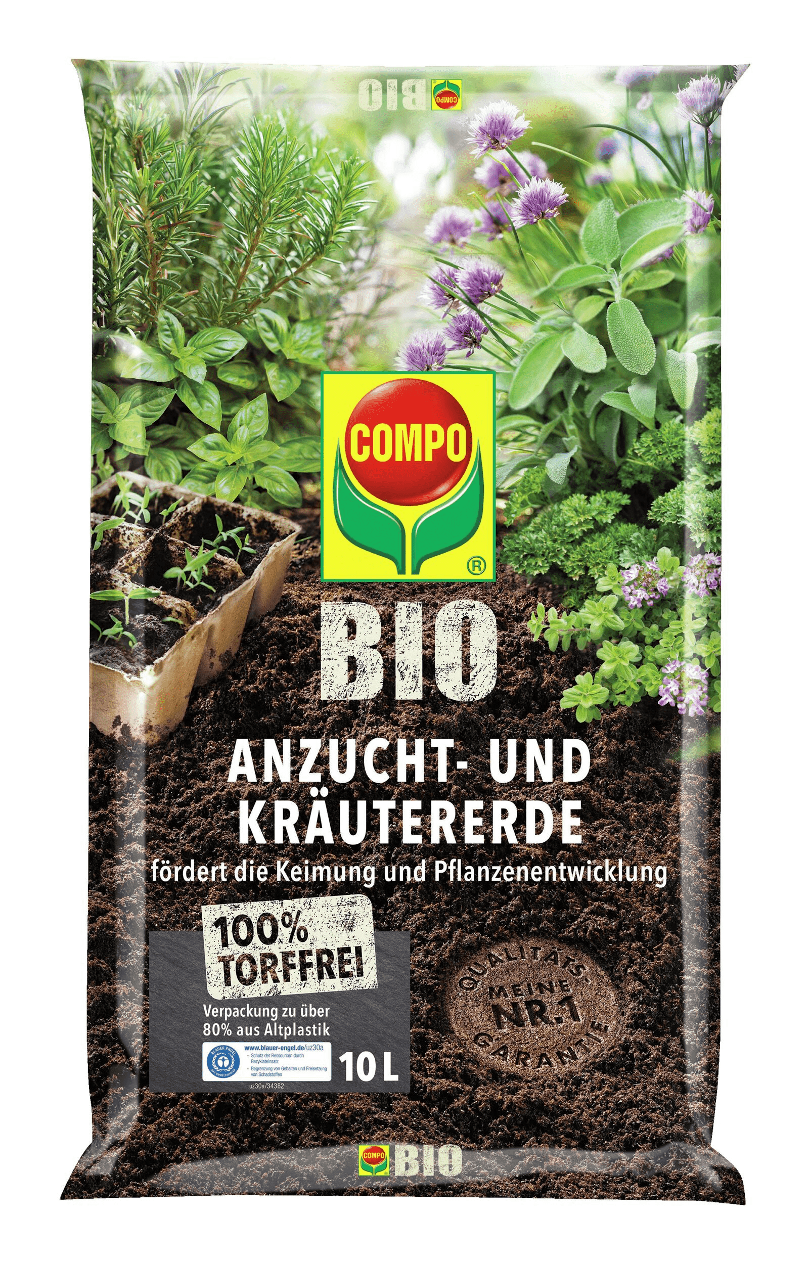 COMPO BIO Anzucht- und Kräutererde 10 Liter