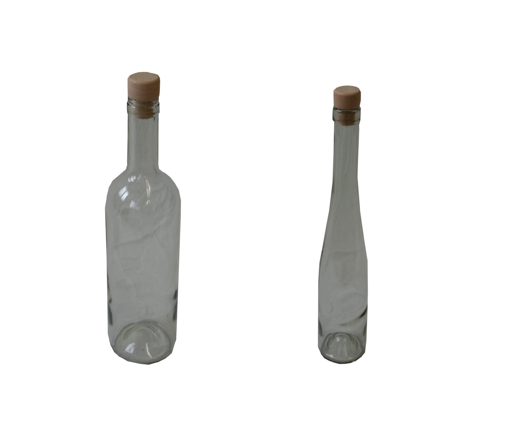 Weinflasche mit Korken, 500ml und 750ml