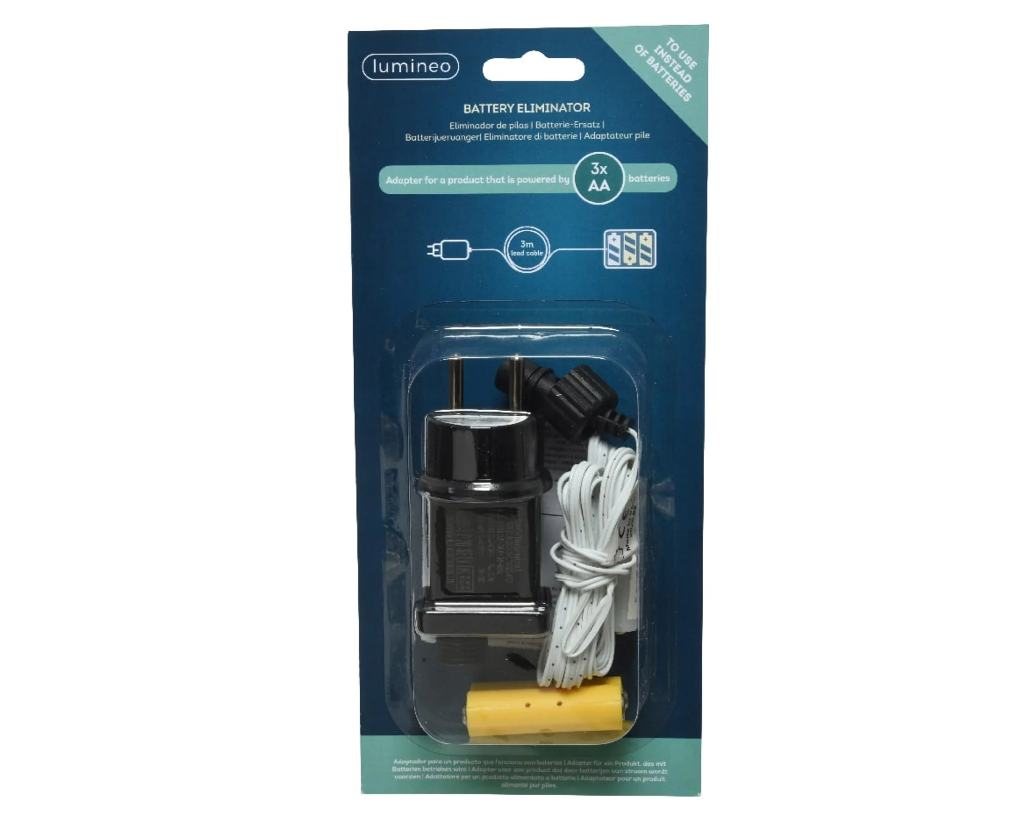 4,5Volt Batterie Adapter AA 3m black  