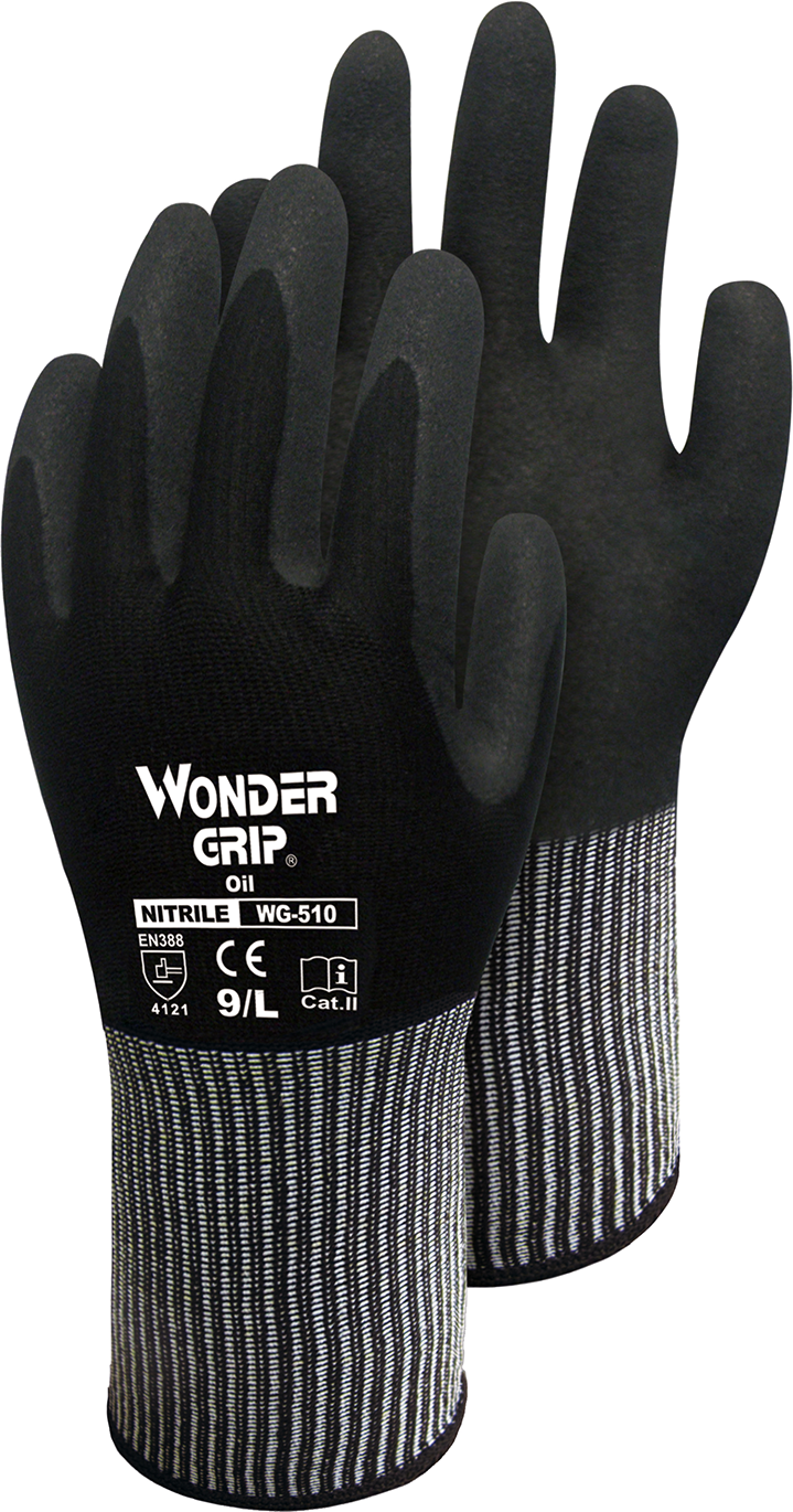TRIUSO  Handschuhe Wonder Grip - Oil 510 mit Nitril, schwarz, 7 - 11