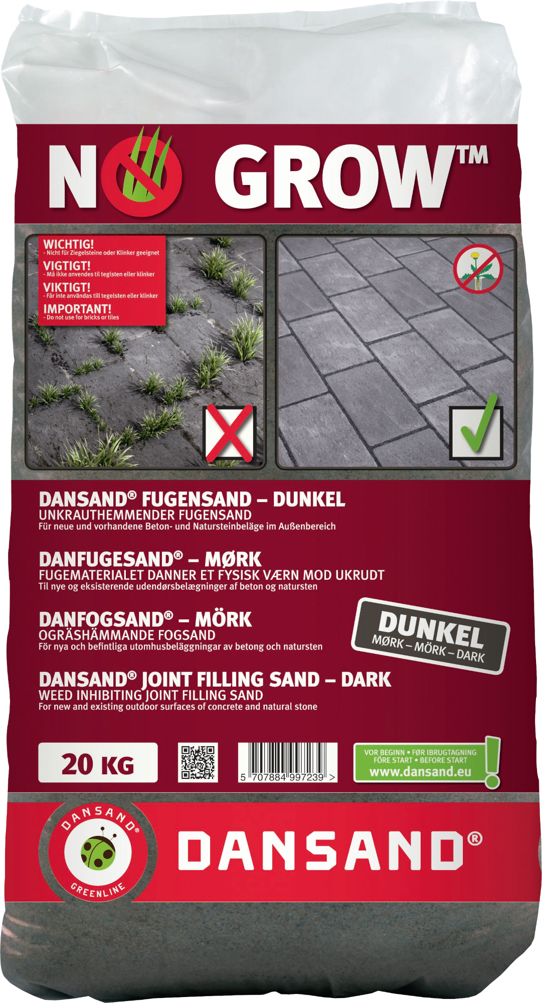 Dansand® No Grow Fugensand, anthrazit 0-1,5mm, 20kg