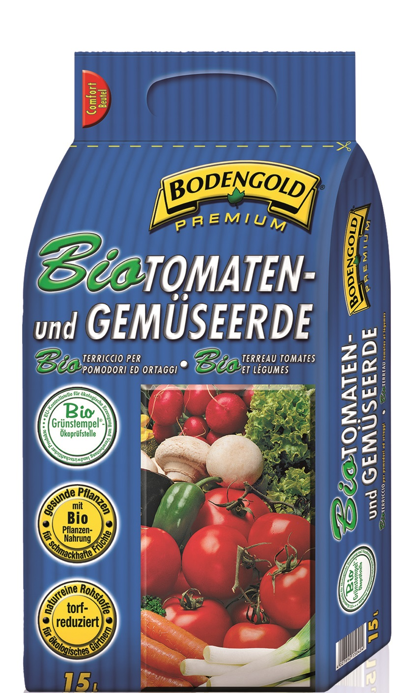 Bodengold BIO Tomaten- und Gemüseerde 15 Liter Premium Tomatenerde