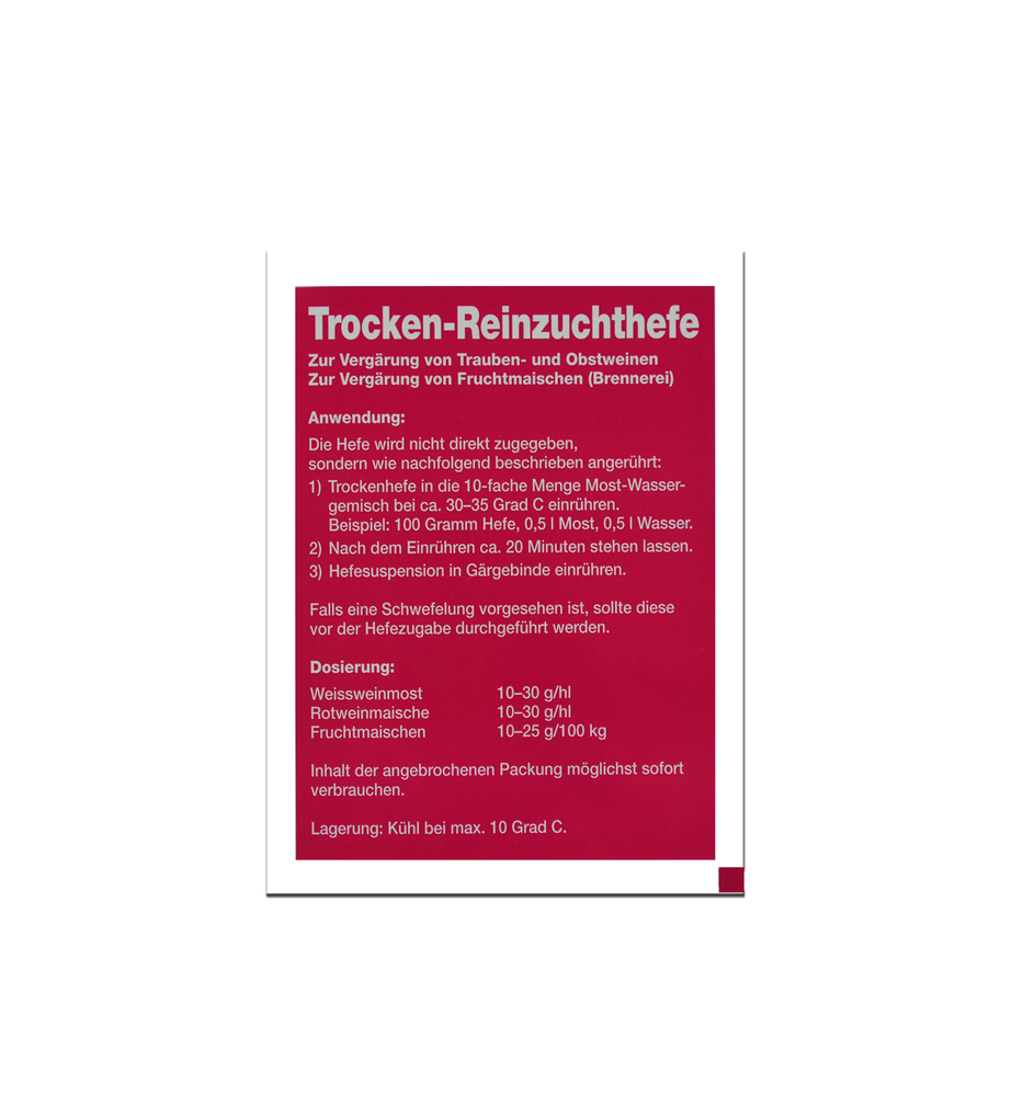 Trockenhefe Rotwein 103 20g HEFEREINZUCHT SCHLAG GMBH Trockenhefe Rotwein 103 20g
