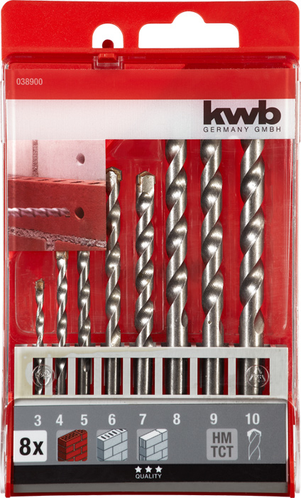 KWB BURMEISTER Steinbohrerkassette HM Ø3-10 mm 8-tlg. kwb DIY