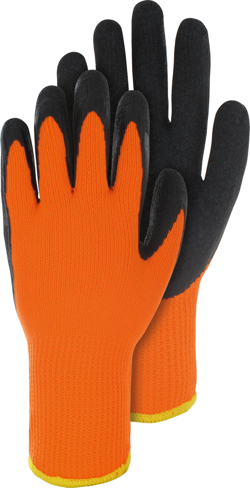 TRIUSO Winterstrickhandschuh Latexbeschichtung, orange, Größe: 9