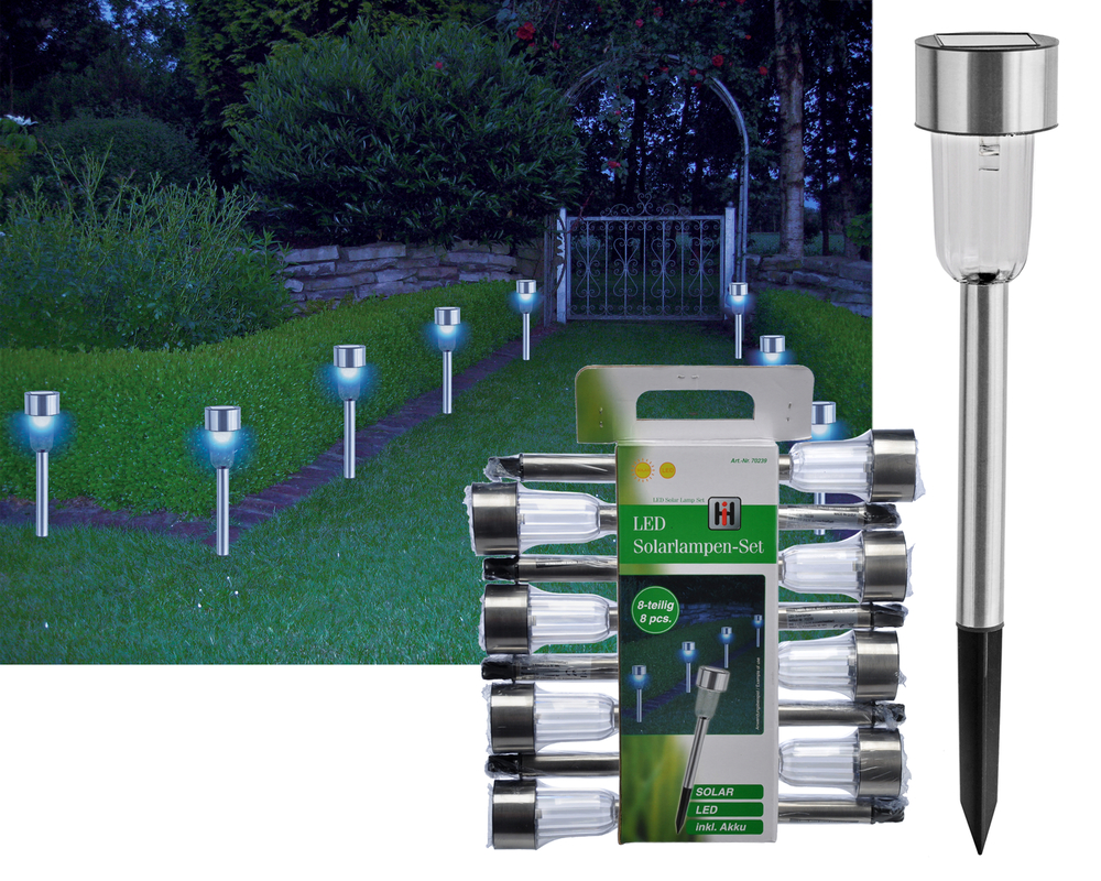 Solarlampe Erdspieß, 8er Set