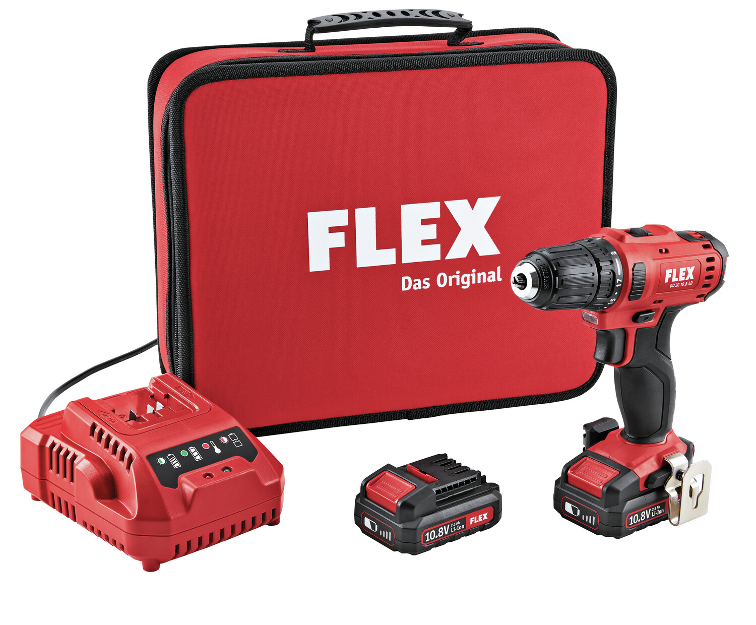 FLEX Akku-Schrauber 10,8VDD 2G 10.8-LD + 2 Akkus + Ladegeräte + Transporttasche