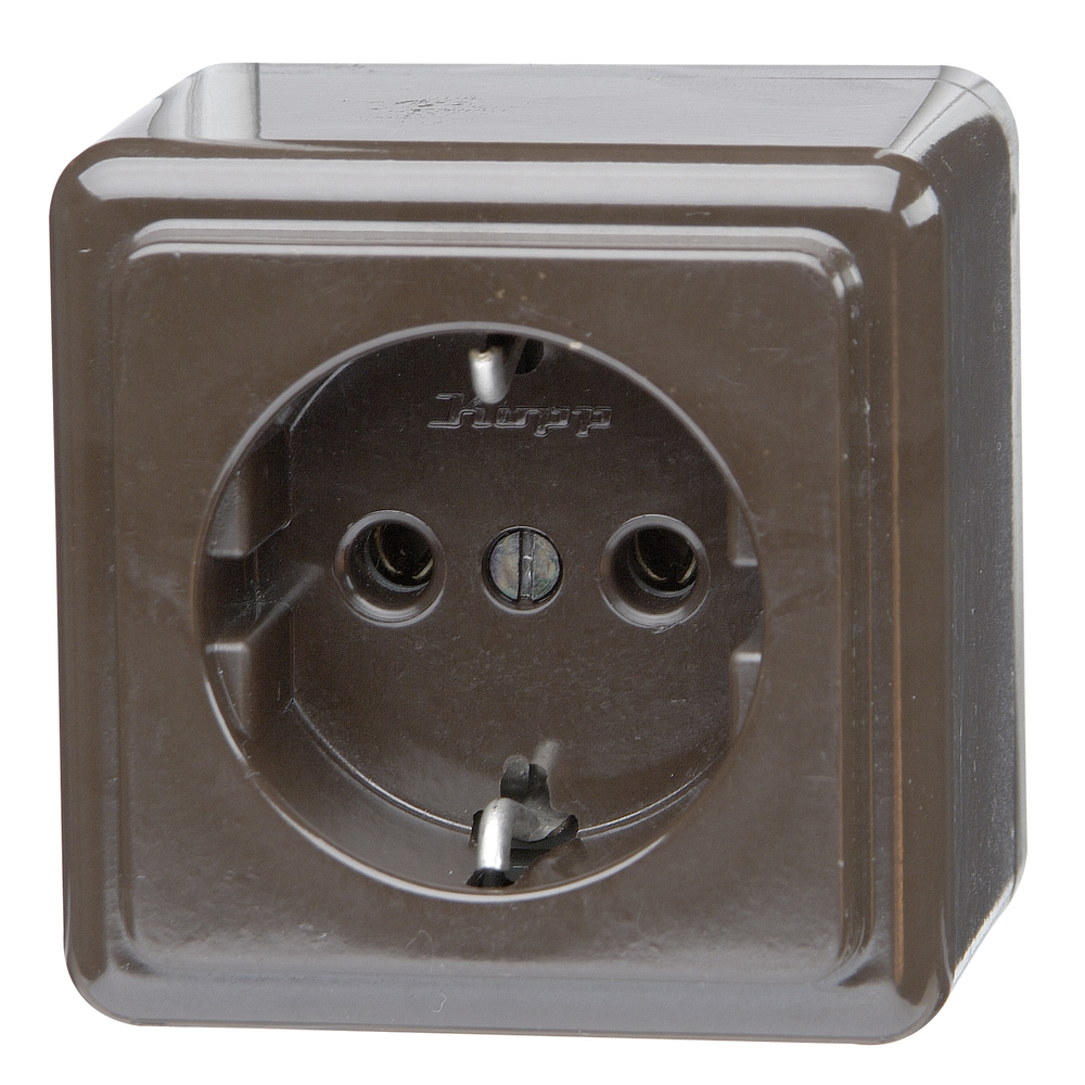 Steckdose 1-fach Aufputz braun KOPP GMBH Steckdose 1-fach Aufputz braun