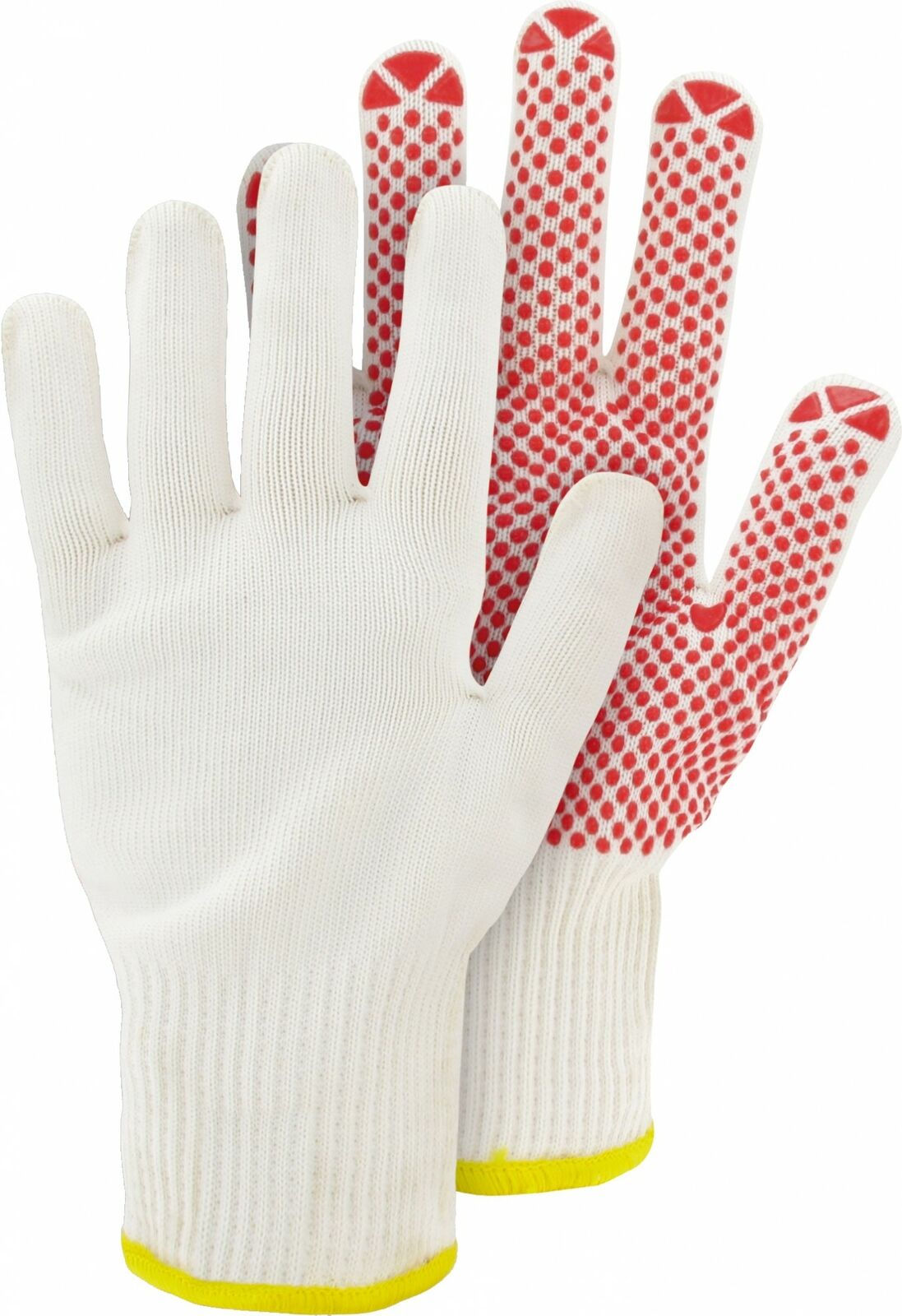 TRIUSO Arbeitshandschuhe Feinstrick, Baumwoll-Handschuh mit PVC-Noppen 