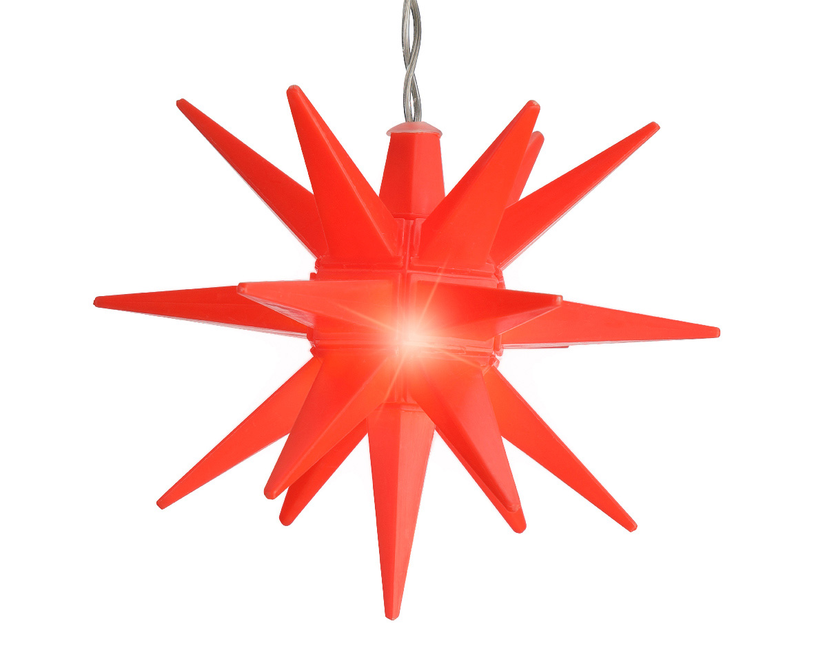 LED Stern BO Outdoor rot/wweiß Ø12cm-1L PVC 
