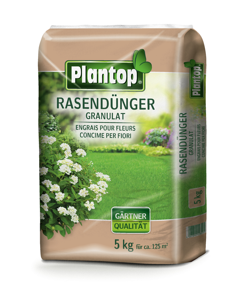 Plantop Rasendünger granuliert 5kg GREGOR ZIEGLER GMBH Plantop Rasendünger granuliert 5kg NPK 12+4+6(+2+7) PE-Beutel
