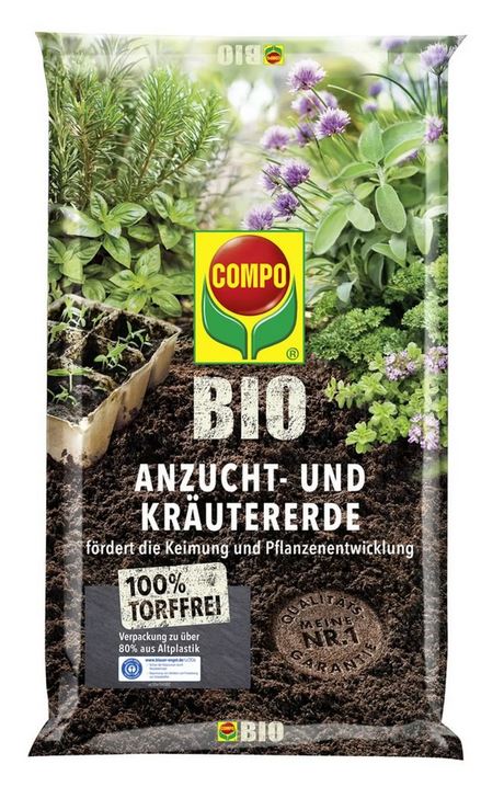  COMPO BIO Anzucht- und Kräutererde, 5 Liter