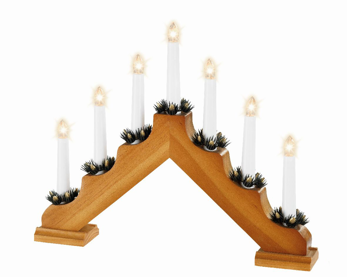 Stehleuchter eiche 40 x 30cm 7 Lichter klar