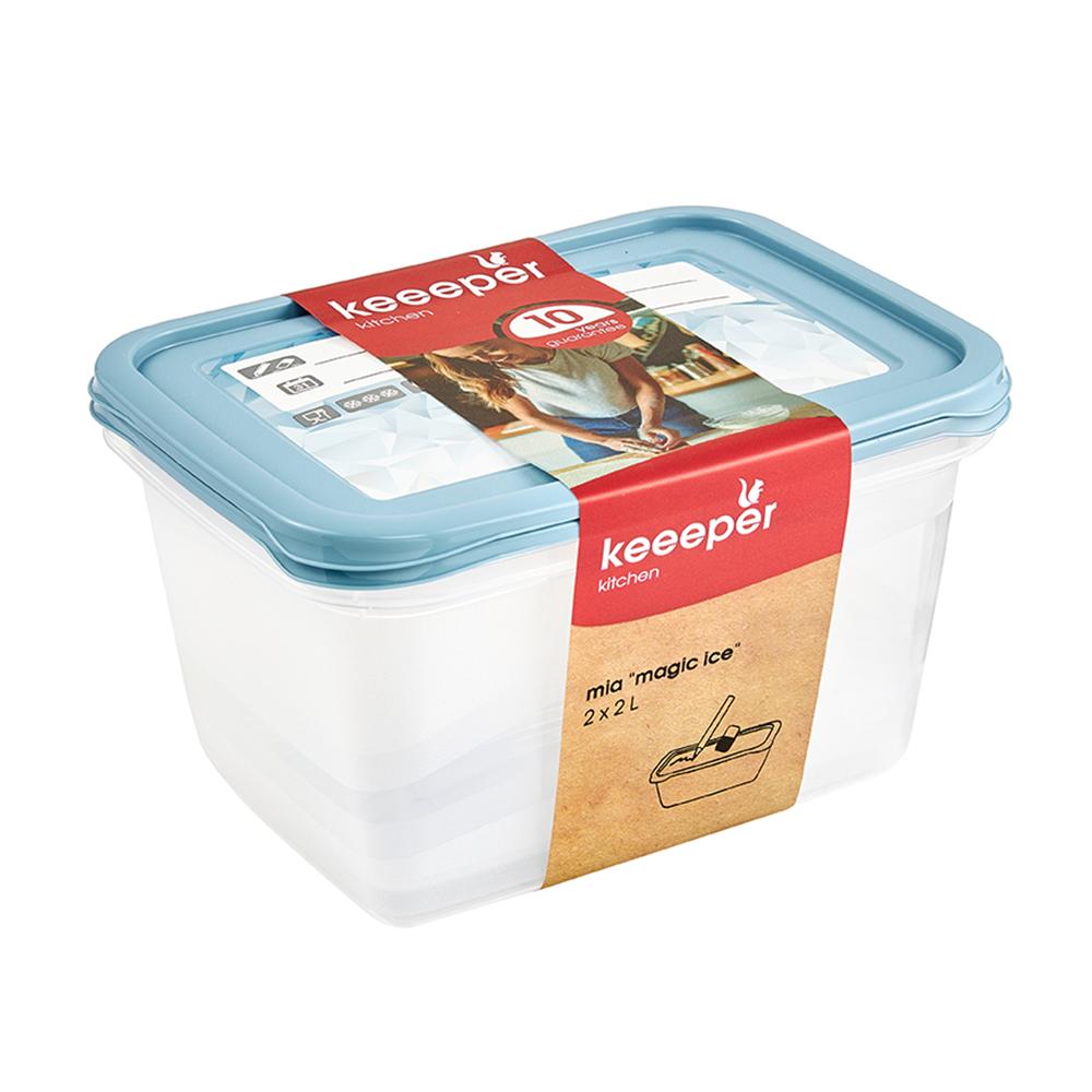 keeeper Tiefkühldosen-Set Mia 2 x 2 Liter, nordic blue