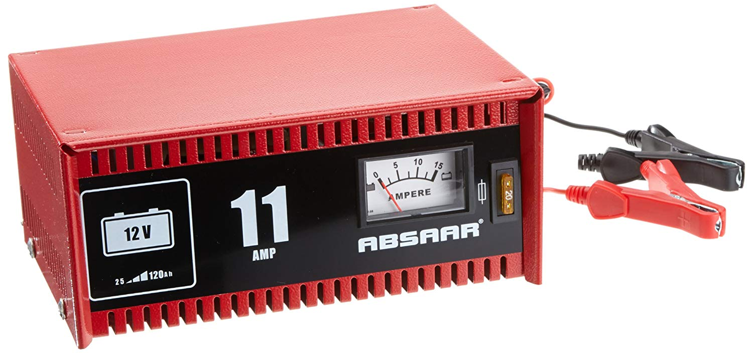 Batterieladegerät ABSAAR 77906 11 Ampere Ladegerät, Rot/Schwarz