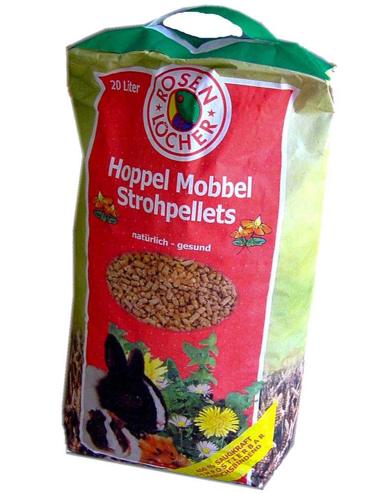 HoppelMoppel Strohpellets Käfigeinstreu, 20 Liter