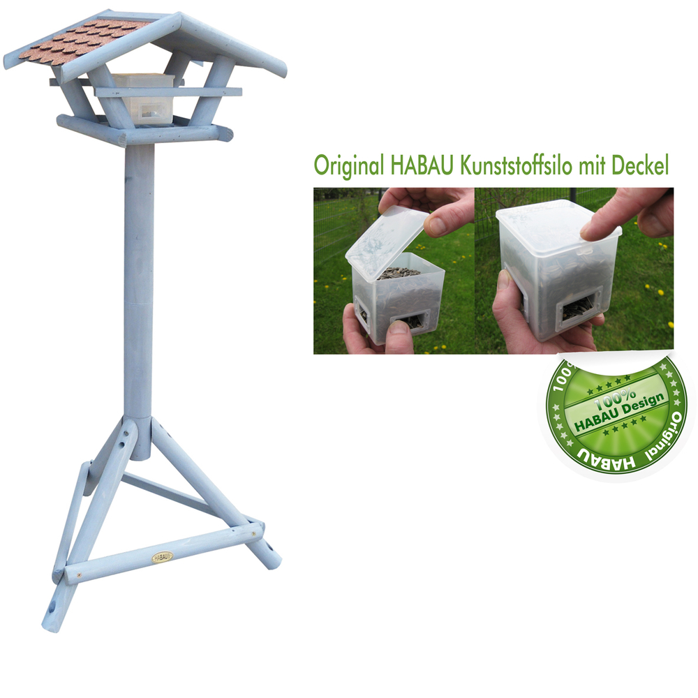 Vogelhaus Sperling mit Silo und Ständer HABAU GMBH Vogelhaus Sperling mit Silo und Ständer L37xB28xH22cm