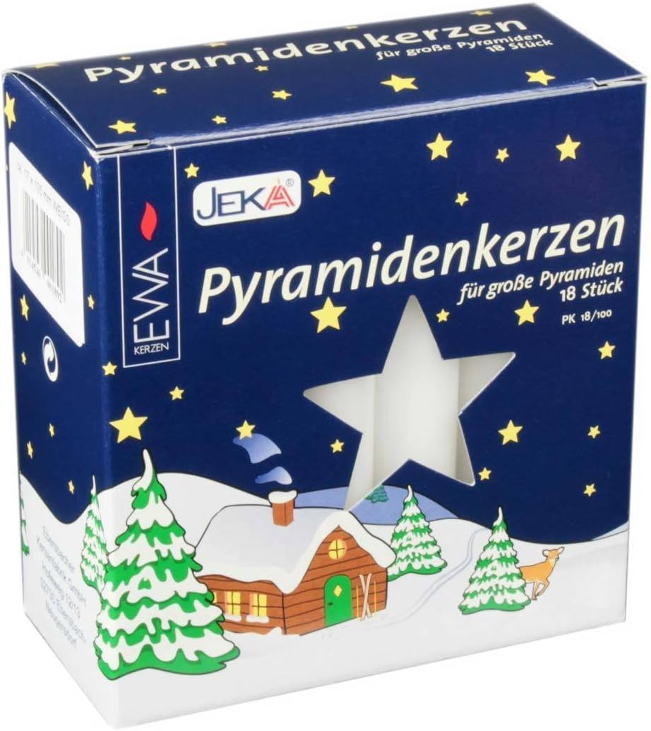 Ebersbach Pyramidenkerzen groß 17/105 weiß, 18er Ebersbach Pyramidenkerzen groß 17/105 weiß, 18er